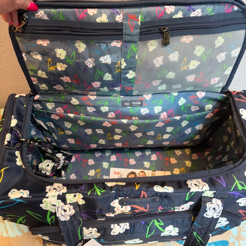 LUG Bright Floral Trolley Duffel~NEW with tags - Picture 5 of 16